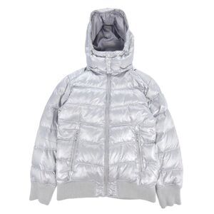 UNIQLO Gorpcore Metallic Silver Chrome Down Puffer Hoodie Jacket Parka Large
